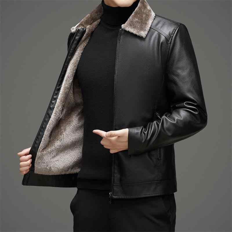 ジャケット メンズ PUレザー 皮ジャン 裏起毛 秋冬 あったか 襟付き 合皮 多ポケット 防寒 アウター ブラック コーヒー ブラウン M L XL 2XL 3XL 4XL