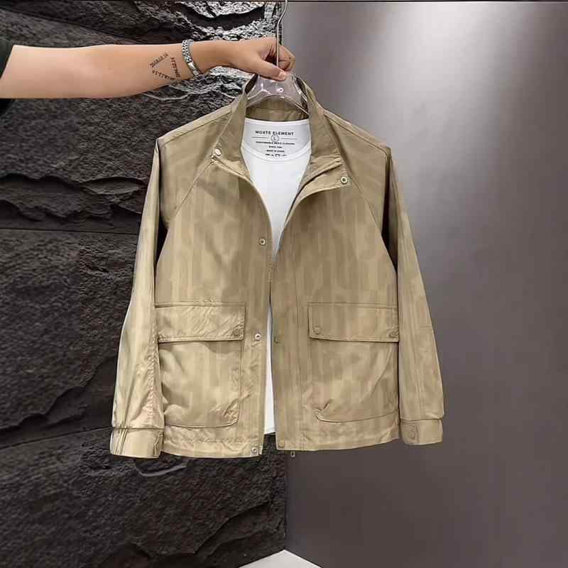 ジャケット メンズ ブルゾン ジャンパー ライトアウター 春秋 ポリエステル 花柄 立襟 ミリタリー カジュアル スポーティー スタイリッシュ M L XL 2XL 3XL 4XL グレー ブラック キャメル