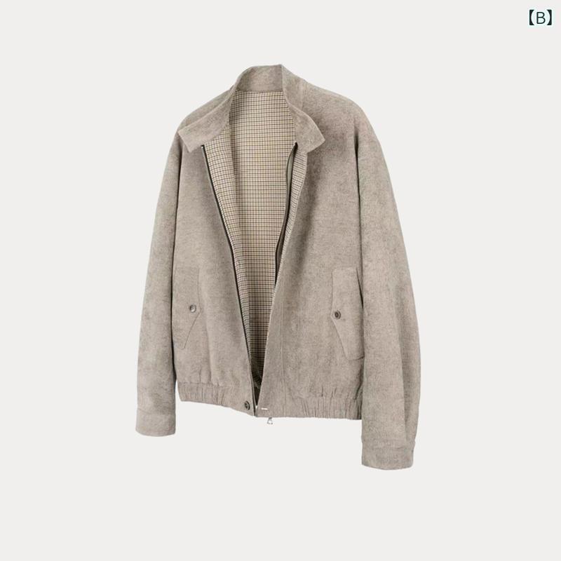 LINEAR shopのジャケット メンズ 厚手 立襟 ショート丈 アウター 秋冬 韓国 おしゃれ 流行 ウールブレンド ゆったり 防寒 あったか カジュアル ブラック ダークブラウン｜アングル3