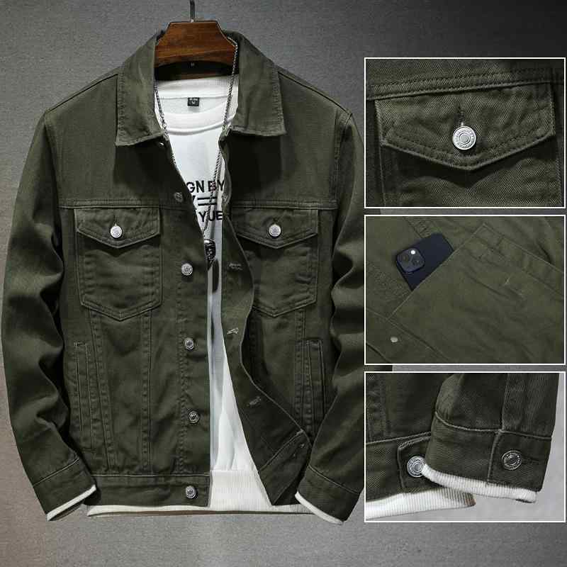 ジャケット 男性用 デニム Gジャン ブルゾン 春秋 カジュアル ストリート系 綿 ホワイト 白 M L XL 2XL 3XL 4XL