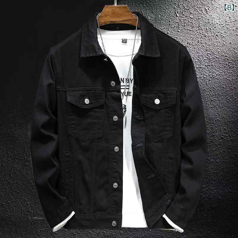 ジャケット 男性用 デニム Gジャン ブルゾン 春秋 カジュアル ストリート系 綿 ホワイト 白 M L XL 2XL 3XL 4XL
