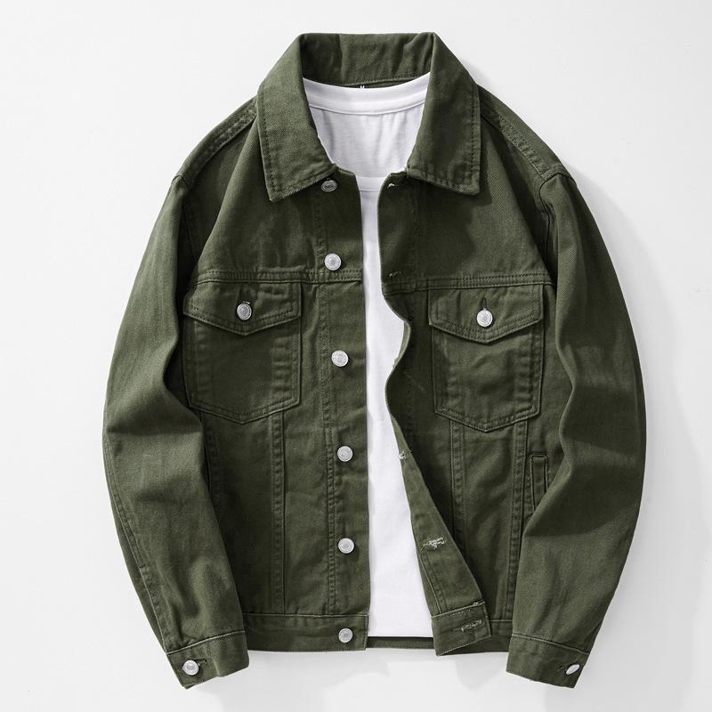 ジャケット メンズ Gジャン デニム 綿 白 無地 長袖 スリムフィット カジュアル 春秋 日常着