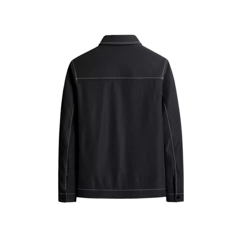 ジャケット メンズ 男性用 紳士服 ブルゾン アウター トップス 長袖 襟付き 無地 ポリエステル 合体型 春秋 ブラック ブルー 通気 耐摩耗 防風 吸湿速乾