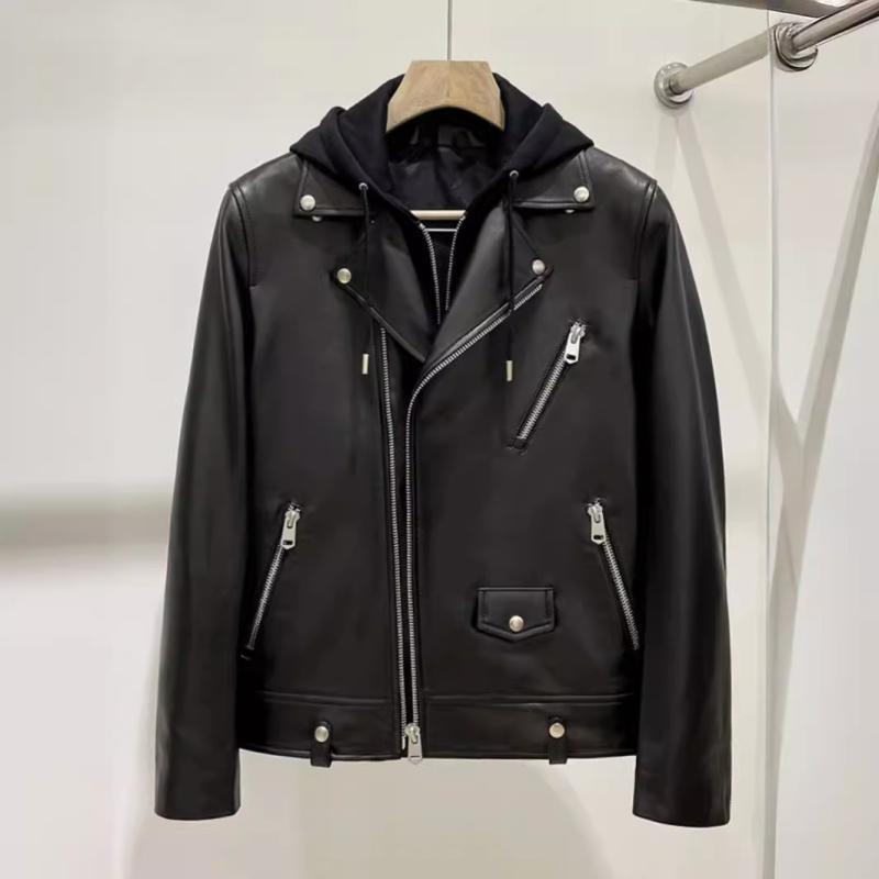 ジャケット メンズ レザージャケット PUレザー 春秋 韓国 スリムフィット おしゃれ ライダース オートバイ 日常着 ブラック