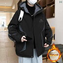 ジャケット 男性用 ブルゾン 秋冬 防寒 あったか 裏起毛 伸縮性 ポリエステル ブラック カーキ ベージュ
