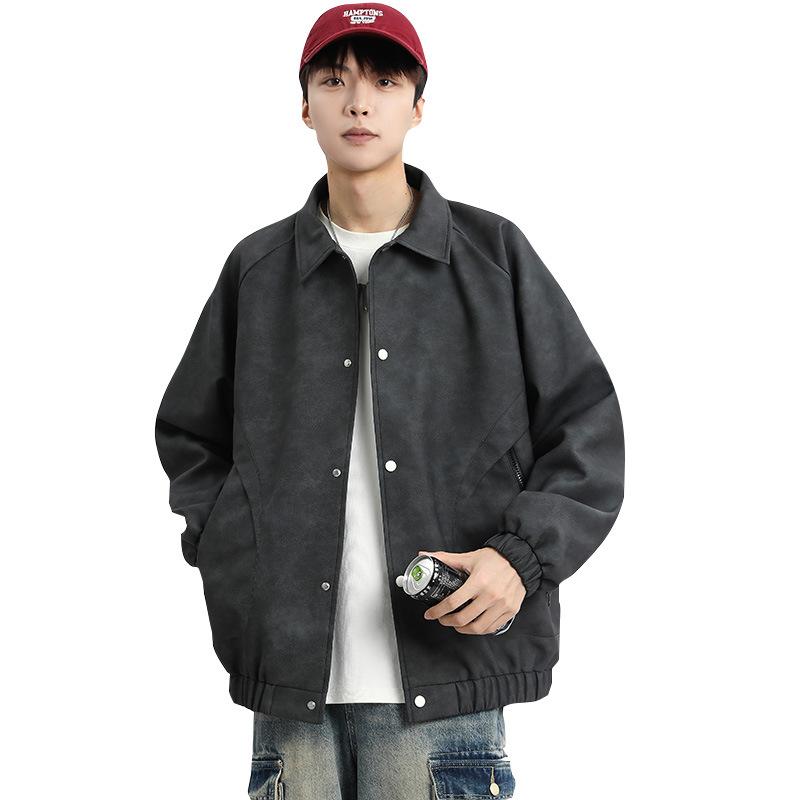 ジャケット メンズ 大きいサイズ PUレザー ブルゾン 男性用 ライダース 普段使い 春秋 ブラック 黒 グレー