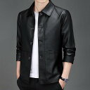 レザージャケット メンズ 男性用 PUレザー テーラードジャケット スリムフィット カジュアル スプリングコート ブルゾン アウター ブラック コーヒー色