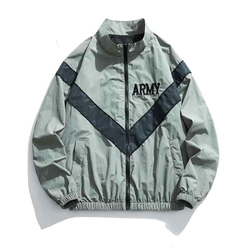 ジャケット メンズ 男性用 アウター ブルゾン 春秋 薄手 韓国 カジュアル ライトアウター コーデュロイ 灰緑