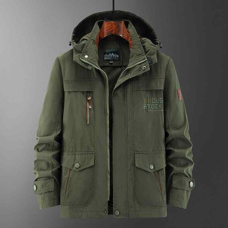 ジャケット 男性用 アウター 春秋 多機能 防水 防風 ミリタリー ブルゾン ジャンパー 大きいサイズ 撥水 軽撥水 探客営 カーキ ブラック ネイビー