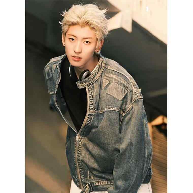 ジャケット 男性用 Gジャン デニム ダメージ加工 ウォッシュド 立襟 ブルゾン ゆったり 高見え アメカジ ストリート系 青