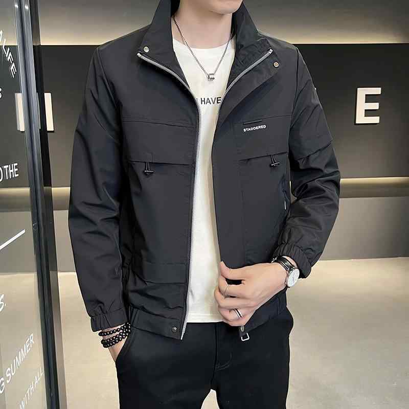 ジャケット 男性用 ブルゾン 秋冬 防風 防水 撥水 多ポケット アウター トップス ジャンパー 長袖 黒 ブラック 青 ブルー カーキ M L XL 2XL 3XL 4XL 5XL