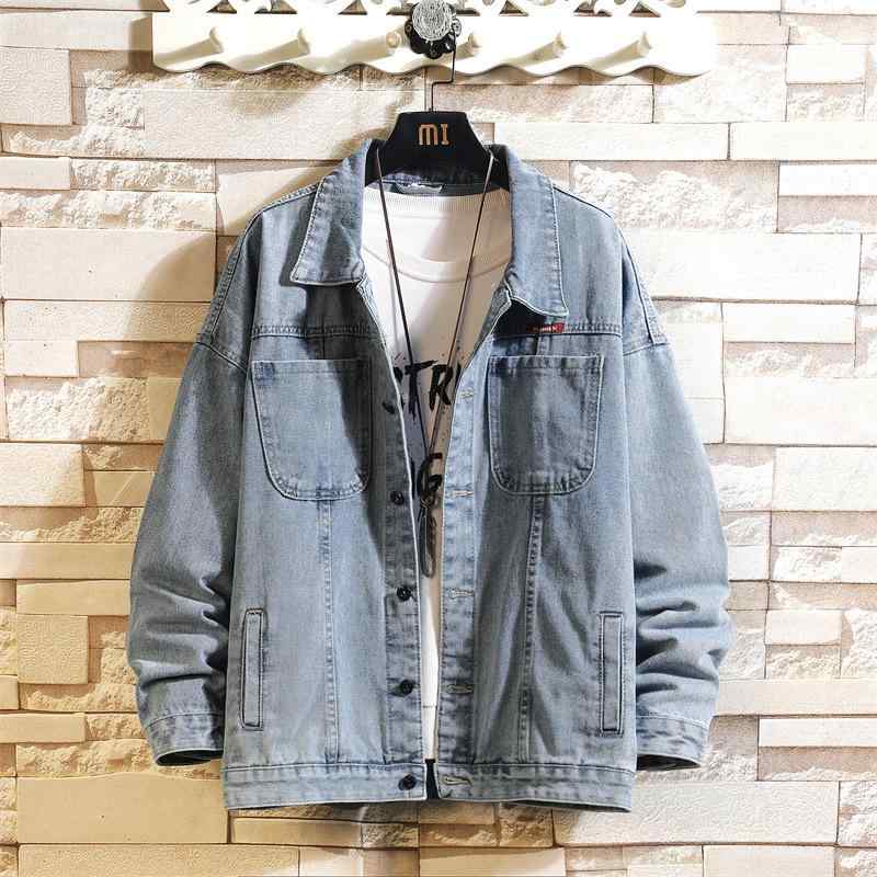 ジャケット メンズ デニム Gジャン 春秋物 男性用 ブルゾン ゆったり 大きいサイズ レトロ 日系 普段使い 通学着 アウター トップス ブラック 黒 ブルー 青 接触冷感