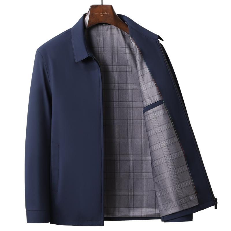 ジャケット メンズ 紳士服 ブルゾン ジャンパー 春秋 ビジネス カジュアル 40代 50代 防風 アウター 襟付き ポリエステル 黒 紺