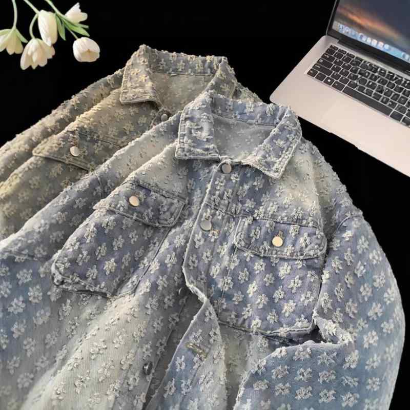デニムジャケット メンズ Gジャン 男性用 アウター 秋冬 ゆったり ルーズフィット レトロ ウォッシュ加工 ブルゾン コットン 綿 羽織り トップス 長袖 常规袖 怀旧藍 黄泥色
