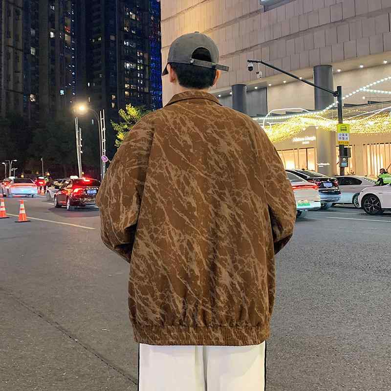 ジャケット 男性用 コーデュロイ ルーズ 港風 ブルゾン 春秋 大サイズ ゆったり ブラック カーキ ブラウン