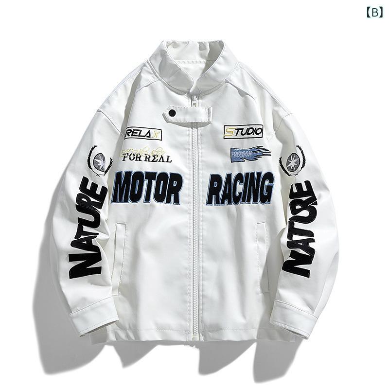 ジャケット メンズ PUレザー ライダースジャケット スタンドカラー スリムフィット 長袖 トップス アウター 春夏 秋冬 黒 白
