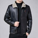 ジャケット 男性用 PUレザー ブルゾン 秋冬 アウター カジュアル バイクウェア 防寒 ブラック コーヒー カーキ
