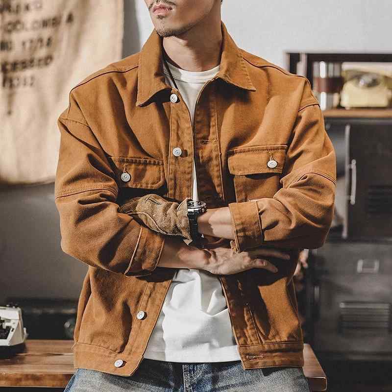 ジャケット メンズ デニム Gジャン 秋 ブルゾン ゆったり ワーク アウター ポケット付き 防風 コットン