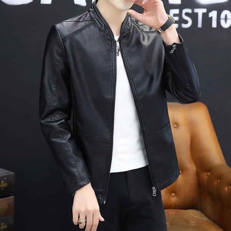 レザージャケット メンズ 男性用 春秋 ライダースジャケット ゆったりサイズ 襟付き フェイクレザー ブラック ワインレッド