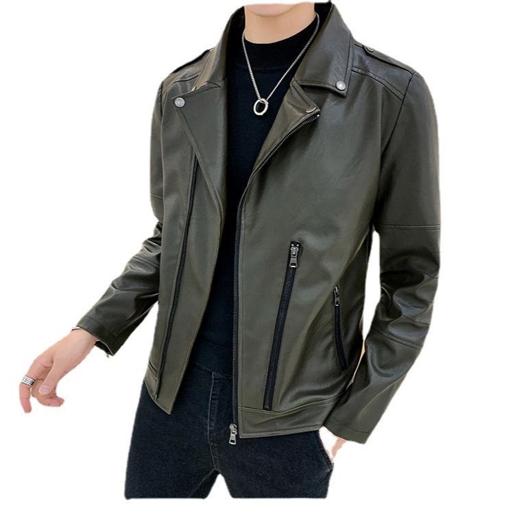 レザージャケット メンズ 男性用 PUレザー 春秋 カジュアル 翻襟 ライトアウター ブルゾン ジャンパー 合皮 ブラック カーキ ワインレッド