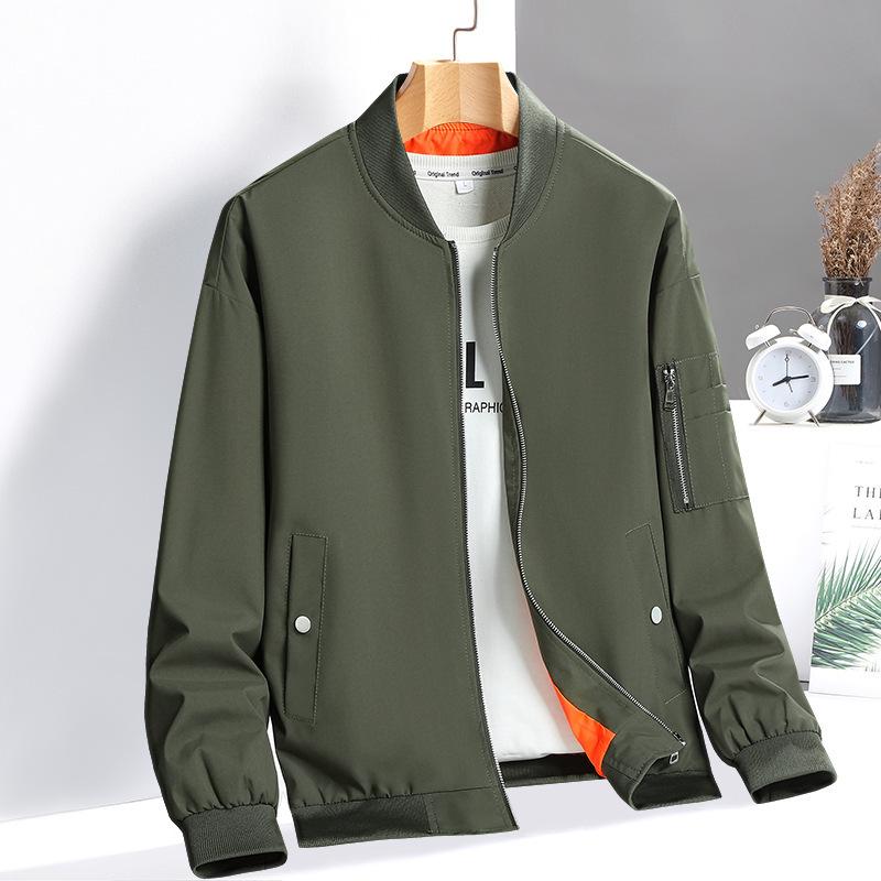 ジャケット メンズ 男性用 秋冬 防風 スポーツ ミリタリー ブルゾン ジャンパー アウター トップス 羽織り 大きいサイズ ゆったり ブラック 黒 カーキ