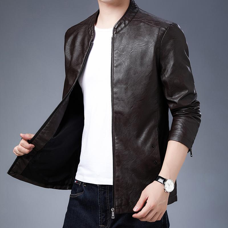 ジャケット 男性用 PUレザー ライダースジャケット 秋冬 立襟 ブラック コーヒー色 ワインレッド M L XL 2XL 3XL 4XL 5XL 6XL