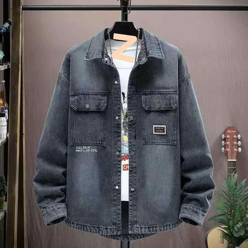 ジャケット メンズ 長袖 デニムジャケット 春秋 カジュアル アウター 耐摩耗 防風 若者 合体 翻領 ブルー ブラック グレー