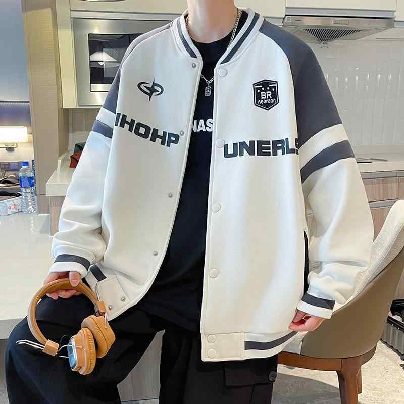 ジャケット メンズ 男性用 ブルゾン 秋冬 耐摩耗性 リブ 裾 長袖 コットン ゆったり 普段使い 黒 ブラック ベージュ