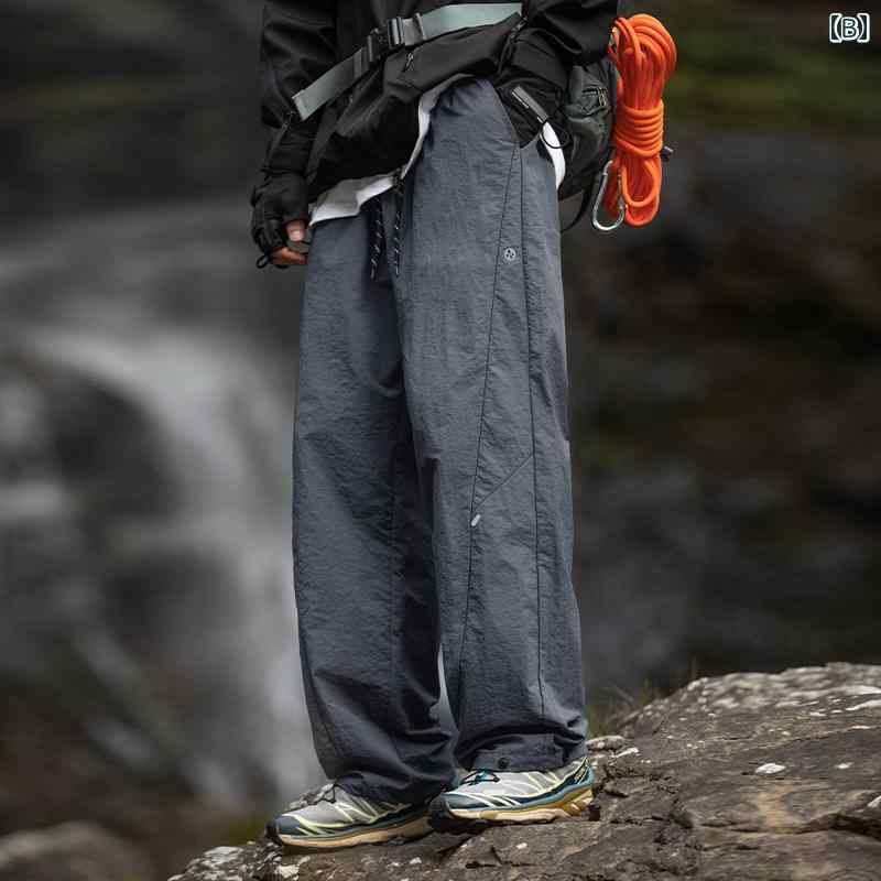 アウトドア 登山と ハイキング 撥水 パンツ メンズ ストレート ルーズ オーバーオ...