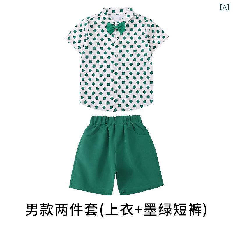 子供用ダンス衣装 花柄シャツ レトロ 港風 ポリエステル 幼稚園 小学生 演出服 男...