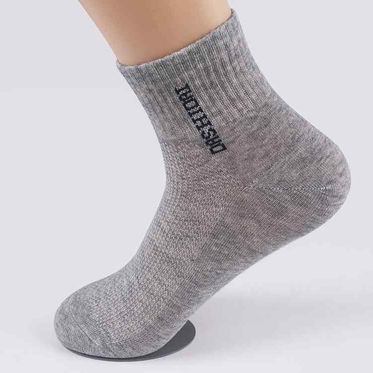 靴下 メンズ 男性用 薄手 コットン ソックス リブ編み 無地 ミドル丈 普段使い 通年(x3)(4)