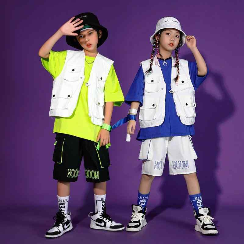 子供服 セットアップ キッズ ダンス衣装 ヒップホップ 男の子 女の子 夏 練習着 レッスン着 舞台 演出服 Tシャツ ハーフパンツ 短パン スポーツ カジュアル ストリート