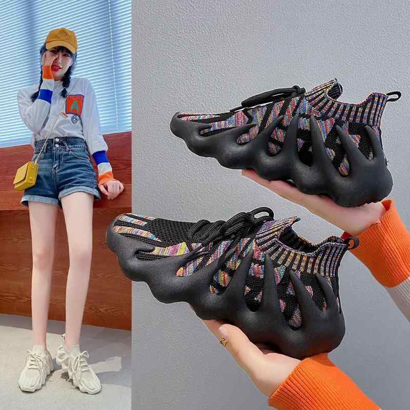 スニーカー レディース メンズ 飛織 通気性 スポーツシューズ 運動靴 フラットソール ベージュ 黒 モノトーン バイカラー 衝撃吸収 滑り止め 普段使い