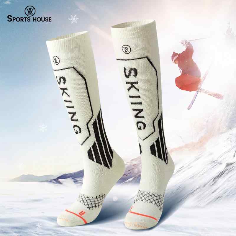 靴下 レディース メンズ スキー ソックス ウール 冬 アウトドア キャンプ 登山 雪地 厚手 スポーツ ハイソックス 伸縮性 吸汗