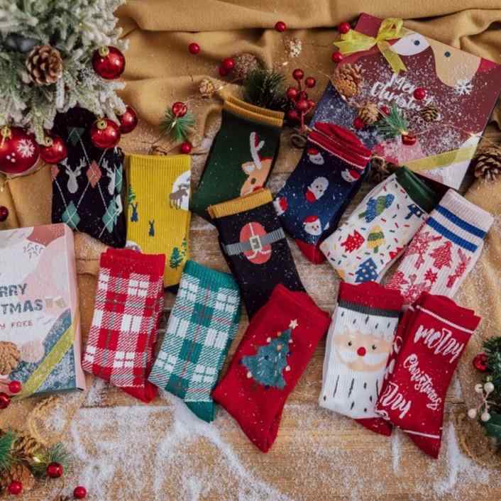 靴下 レディース メンズ 中筒ソックス 秋冬 ペアソックス 綿 ピンク系 パープル系(x3)