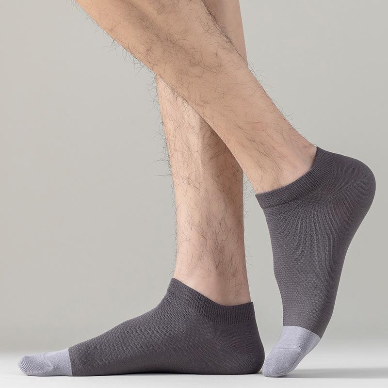 2個セット靴下 メンズ 男性用 ショートソックス 綿 防臭 吸汗 通気 200N 撞色 切り替え 5足組 黒 白 休日ブルー 金新緑 浅亮ブラウン 彩深グレー 銀水灰 日系 カジュアル・項目名: 素材・値: 綿・項目名: 機能・値: 防滑・...