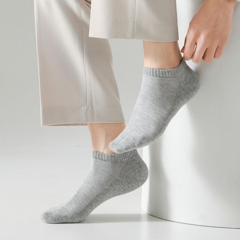 靴下 レディース 婦人 薄手 スニーカーソックス コットン メッシュ 通気性 吸汗 滑り止め シンプル 無地 夏(4)