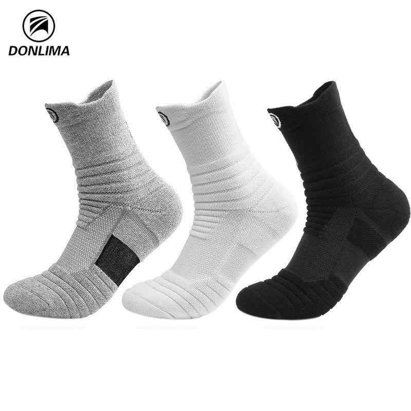 Outdoor Wear - 靴下 メンズ 男性用 スポーツソックス ショート丈 ミドル丈 バスケットボール 吸汗 防臭 ランニング 厚手 黒 白 グレー