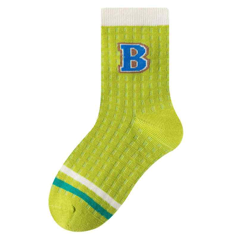 靴下 キッズ 男の子 薄手 メッシュ 通気性 コットン スポーツ 春秋 ミドル丈 子供用 ソックス 5色セット(x4)