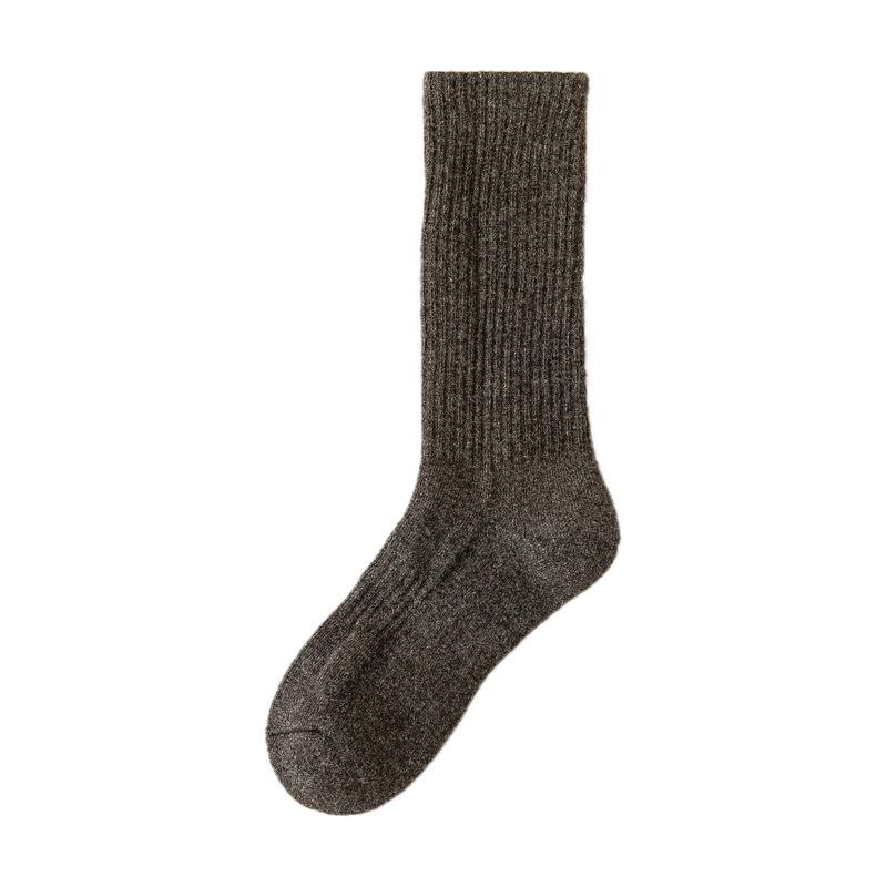Wear - 靴下 メンズ 男性用 全羊毛 ウール ソックス 厚手 吸汗 パイル地 アウトドア スポーツ ハイソックス 登山 スキー 秋冬 ブラック ネイビー カーキ コーヒー ワインレッド ダークグレー(x2)
