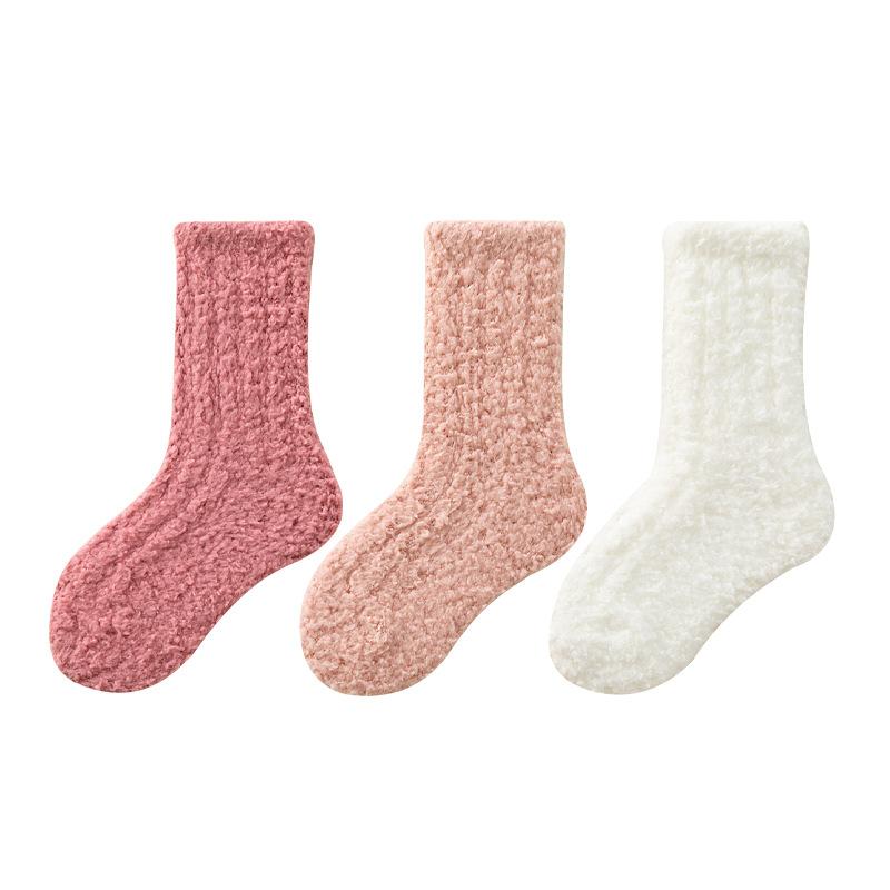 靴下 キッズ 子供用 厚手 防寒 ソックス 男の子 女の子 中筒 無地 パステルカラー 6歳 7歳 8歳 9歳 10歳 11歳 12歳(x2)