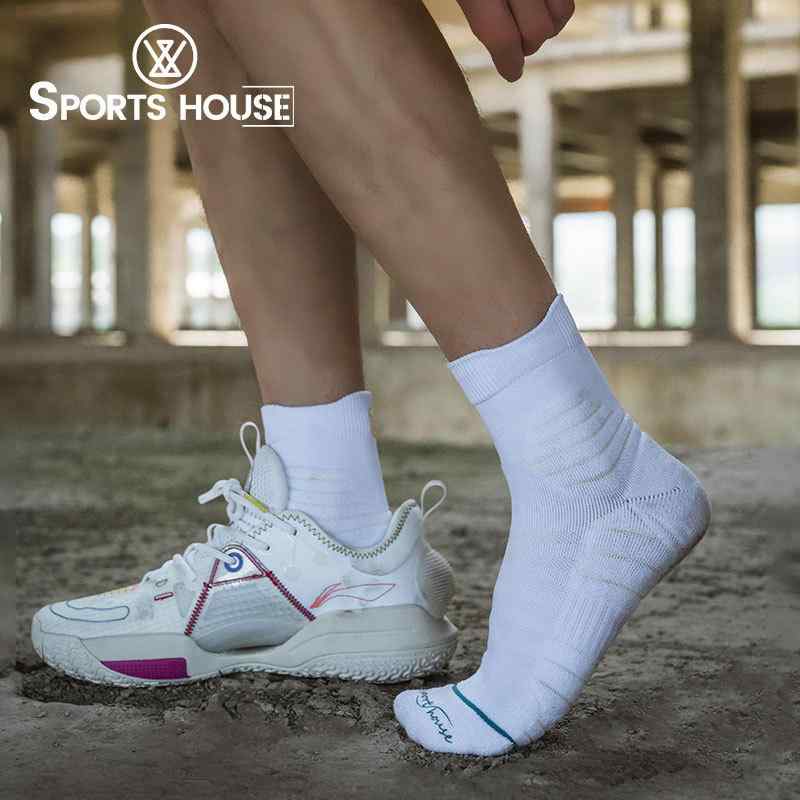 靴下 メンズ 男性用 バスケットボール ソックス スポーツソックス 中筒丈 吸汗 防臭 摩擦防止 グレー ホワイト ブラック イエロー ブルー