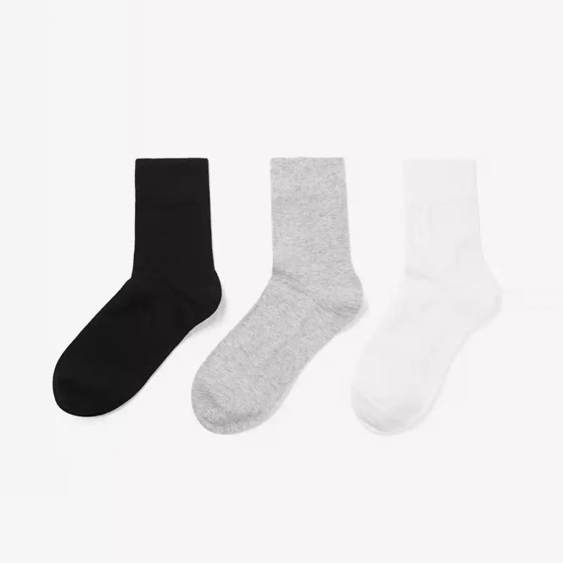 靴下 メンズ 男性用 ソックス 綿混紡 厚手 リブ編み 無地 秋 3足組 普段使い ビジネス 混紡