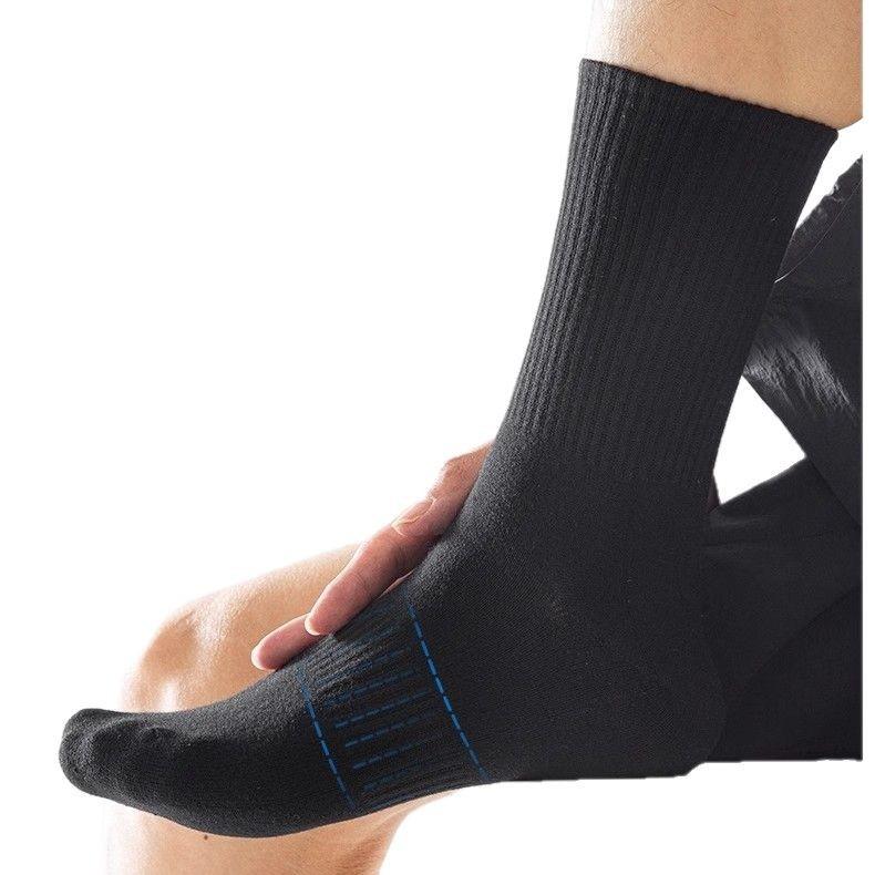 靴下 メンズ 男性用 白 黒 4足組 リブ ソックス 中筒 ショート 丈 コットン 綿 混紡 吸汗 防臭 滑り止め