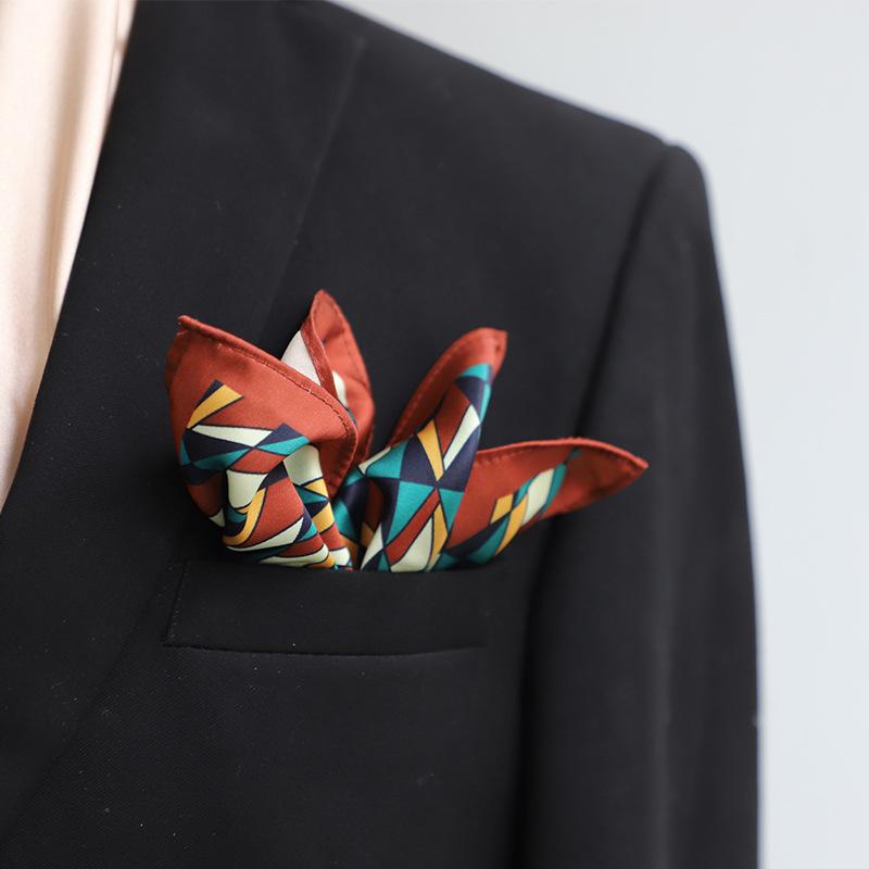 ハンカチ 男性用 紳士 フォーマル ポリエステル 花柄 レトロ ヨーロピアン ポケットチーフ スーツ ハンカチーフ