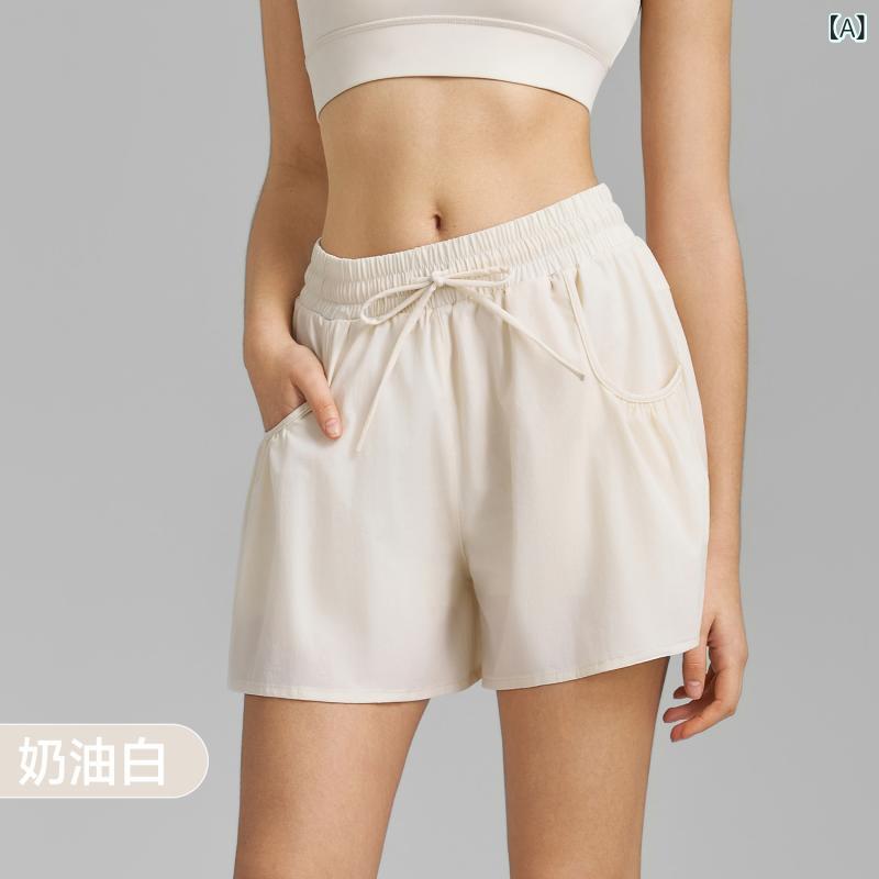 ヨガパンツ レディース 速乾 ショートパンツ スポーツ 短パン 花柄 大容量ポケット付き ランニング トレーニング 伸縮性 クリーム ホワ..