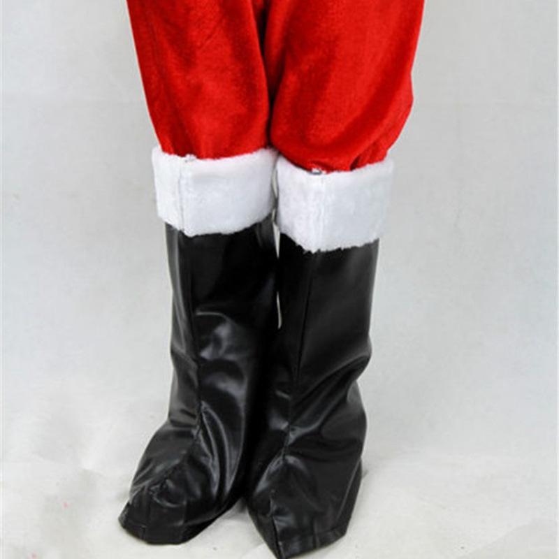 ブーツ レディース メンズ クリスマス サンタ 靴 ブラック シューズ 装飾(x2)