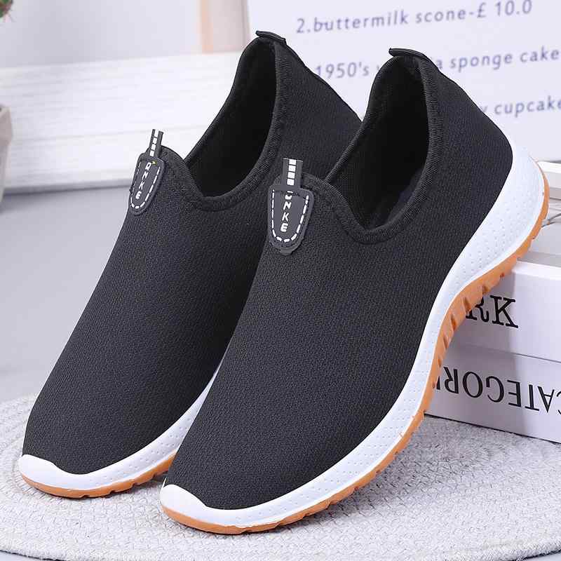 布靴 メンズ 介護シューズ スリッポン ローカット 通気性 柔らかい靴底 履きやすい 普段使い 散歩 ブラック グレー ネイビー