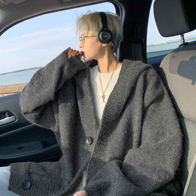 カーディガン メンズ ニット カーディガン 秋冬 韓国 ゆったり カジュアル ポリエステル トップス 長袖 深グレー・カテゴリ: カーディガン・スタイル: 韓国・シルエット: ルーズ・ネックライン: フード付き・袖丈: 長袖・・対象年齢: ...