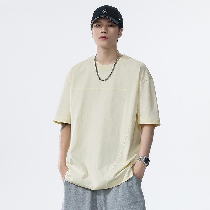 Tシャツ メンズ 半袖 夏物 スポーツ カジュアル ニット トップス 通気性 快適 ゆったり 薄手 男性用 綿 黒 杏色 茶色